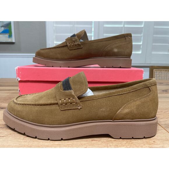 Vaneli Kimmo Loafers Tobacco Nival Suede Size 8 Comfy Moccasin Sihouette - Picture 3 of 13